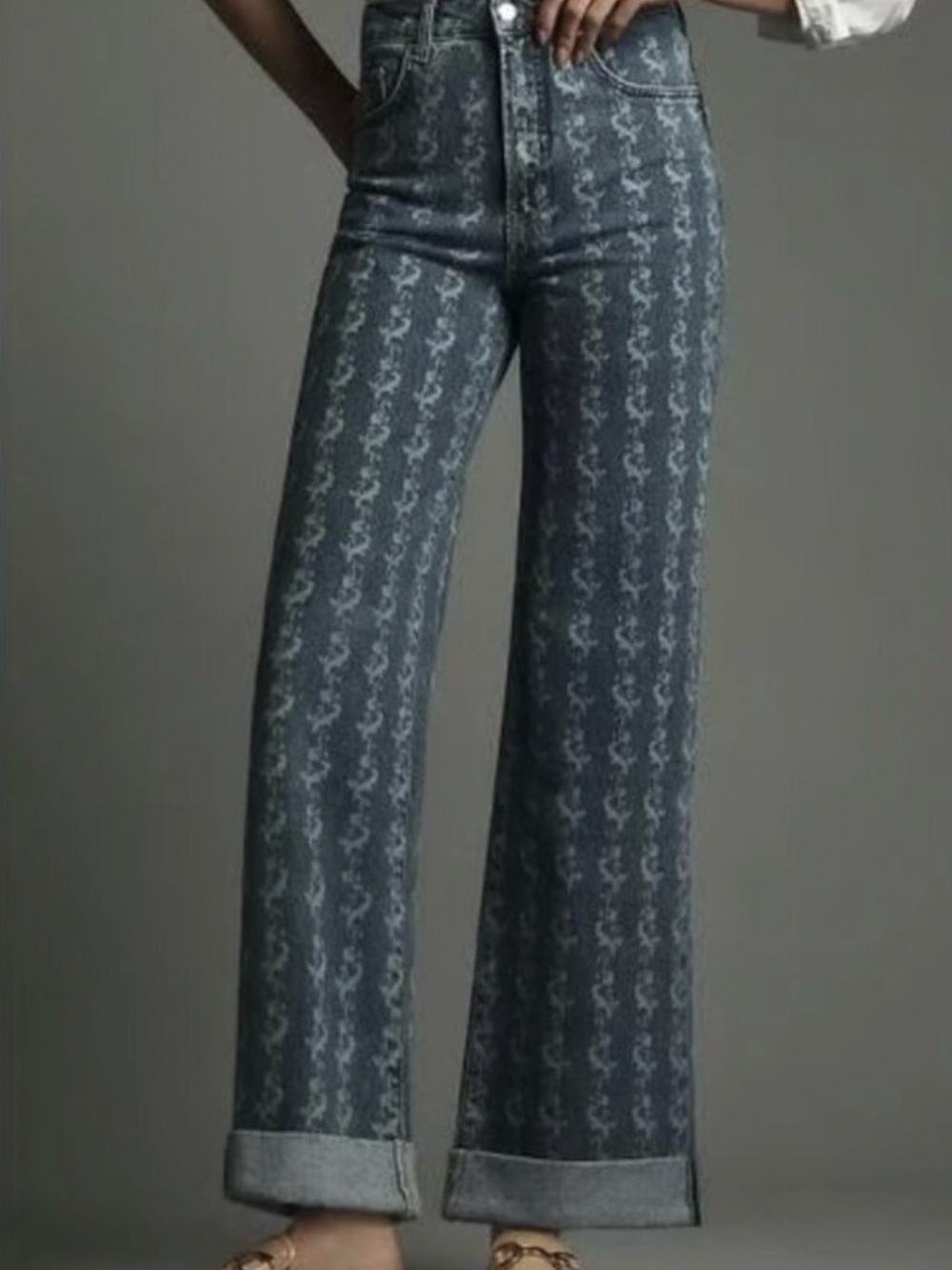 Anthro | Pilcro The Austyn High Rise Wide Leg Cuffed Jeans | Sz 29 |
